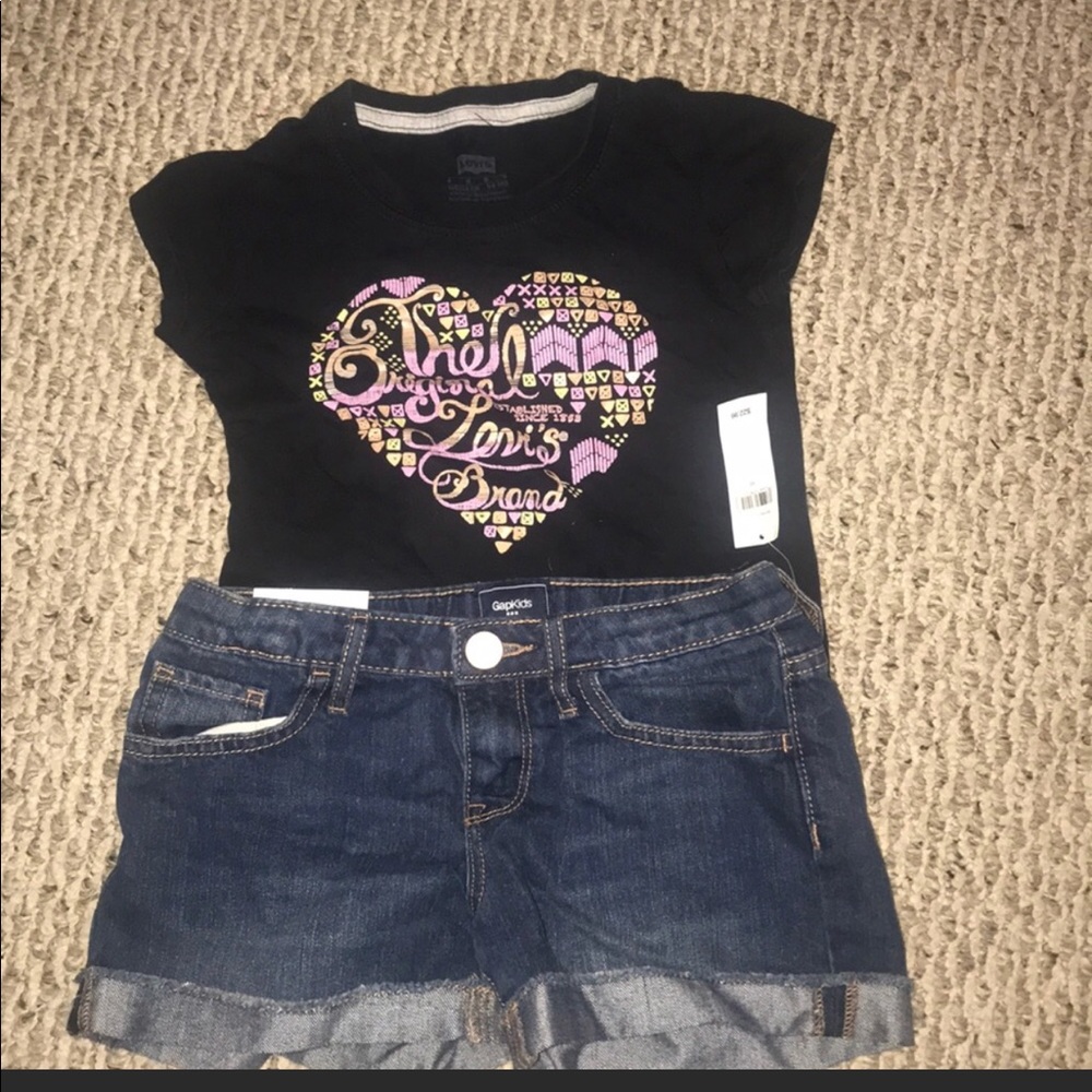 Gap kids shorts & used Levi’s shirt 👕 for girl